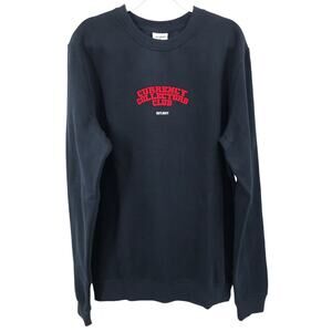 Tulones Currency Collectors Club Navy Blue Embroidered Crew Neck Sweatshirt XXXL
